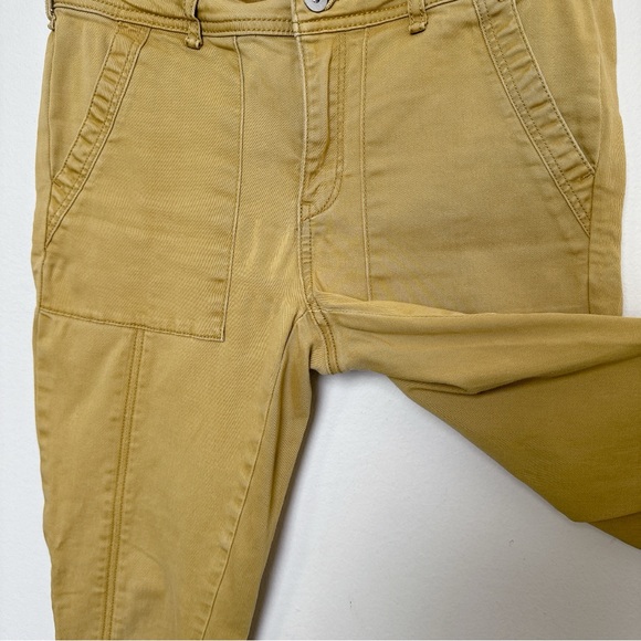 Anthropologie Womens 27 Jefferson Mustard Yellow Slim Utility Pants CN - Picture 8 of 16
